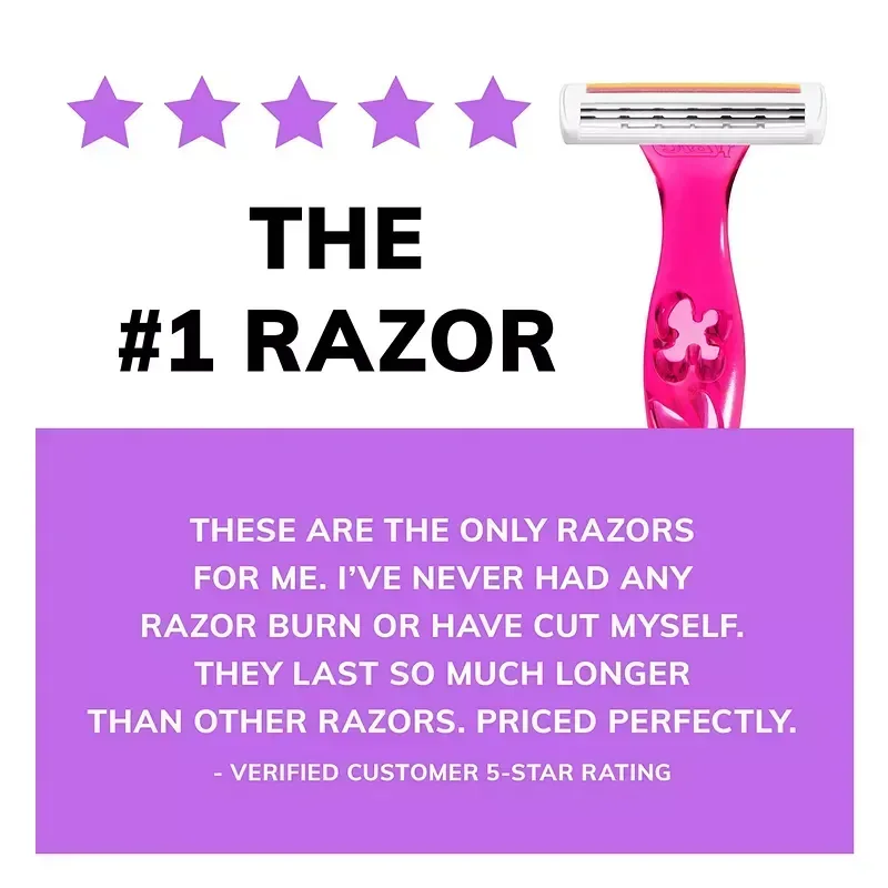 BIC Soleil Simply Smooth Disposable Razor, 3 Blade Womens Razors, 16 ct. - Image 6