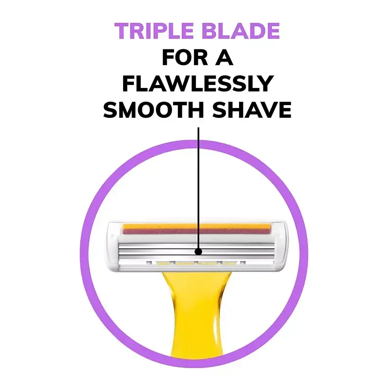 BIC Soleil Simply Smooth Disposable Razor, 3 Blade Womens Razors, 16 ct. - Image 8