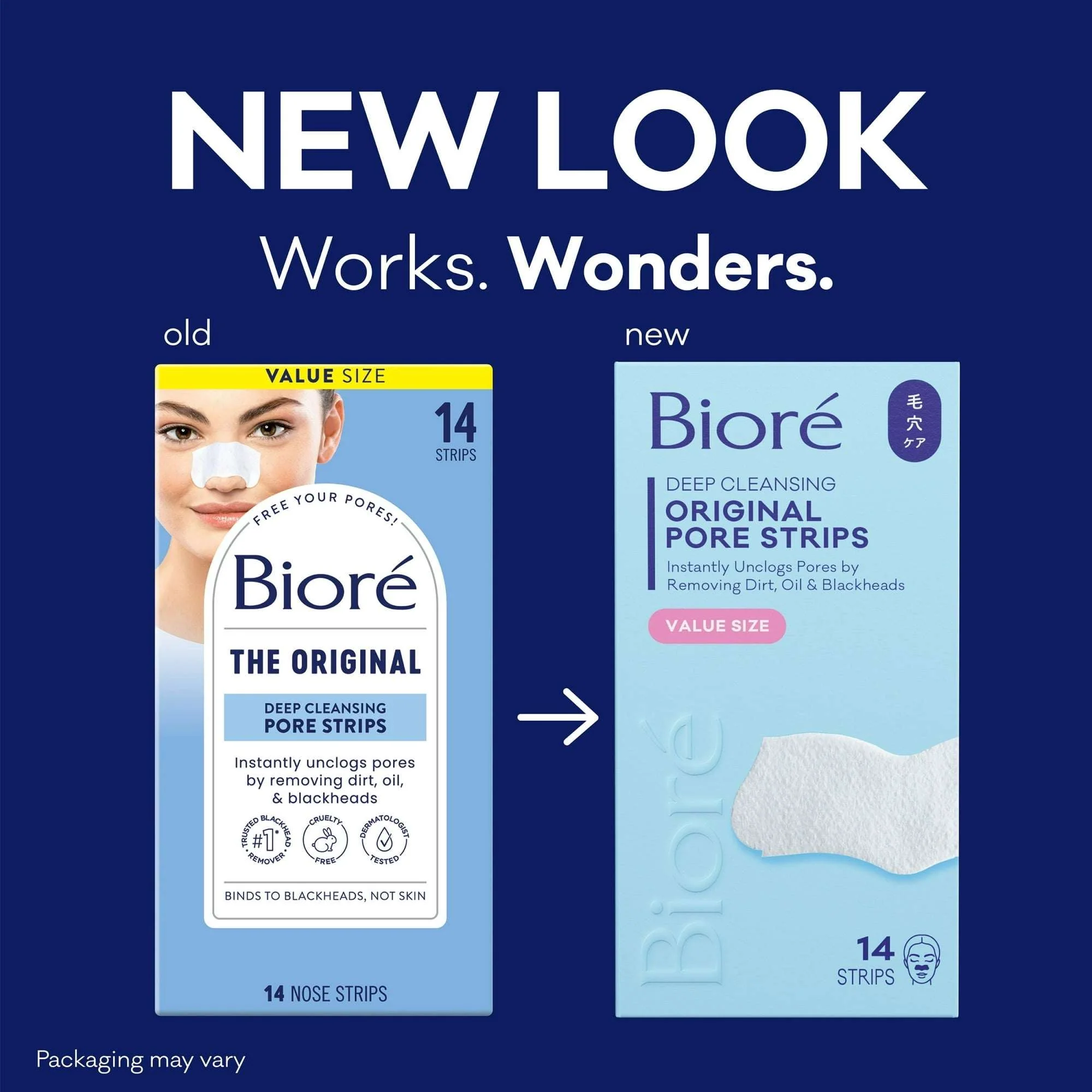 Biore Deep Cleansing Pore Nose Strips, Original, Blackhead Remover Strips, Oil Free, 14 Ct - Image 2