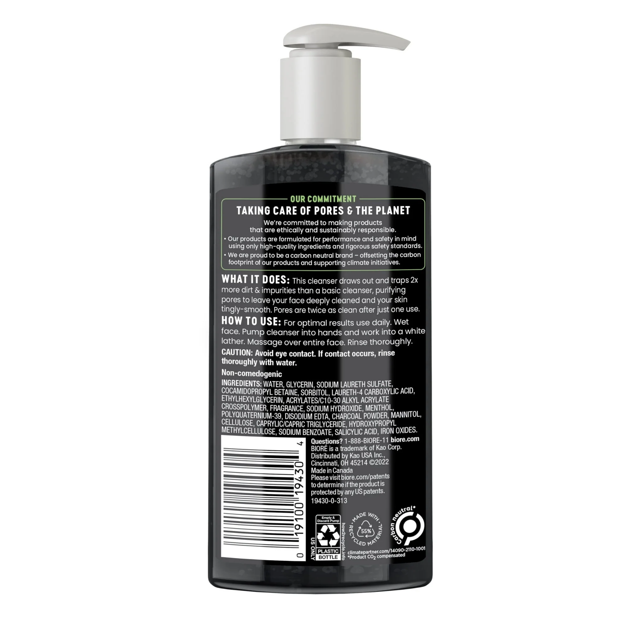 Biore Deep Pore Charcoal Daily Face Wash Care for Dirt & Makeup Removal, for Oily Skin, 6.77 fl oz - Image 9
