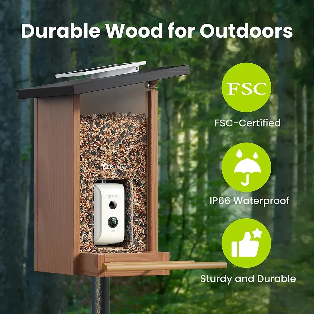 Birdfy Smart Bird Feeder Ebony with - Image 3