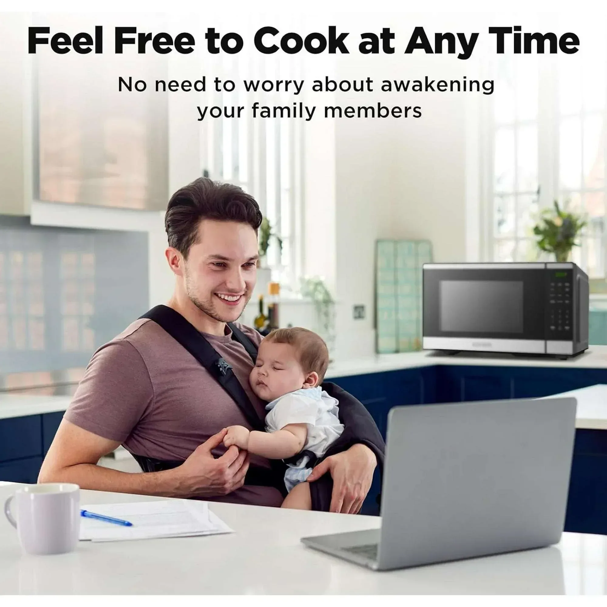 BLACK+DECKER 0.9 Cu Ft Microwave Oven Countertop , 6 Auto Menus, 10 Power Levels, Digital Panel, 900W - Image 4