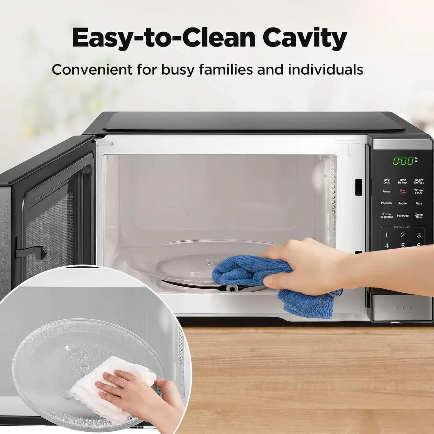 BLACK+DECKER 0.9 Cu Ft Microwave Oven Countertop , 6 Auto Menus, 10 Power Levels, Digital Panel, 900W - Image 5