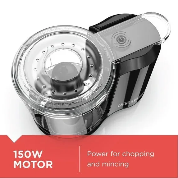 BLACK+DECKER 1.5-Cup Electric Food Chopper, One Touch Pulse, 150W Motor, Mini Food Processor, Stay-Sharp Blade, Dishwasher Safe - Image 4