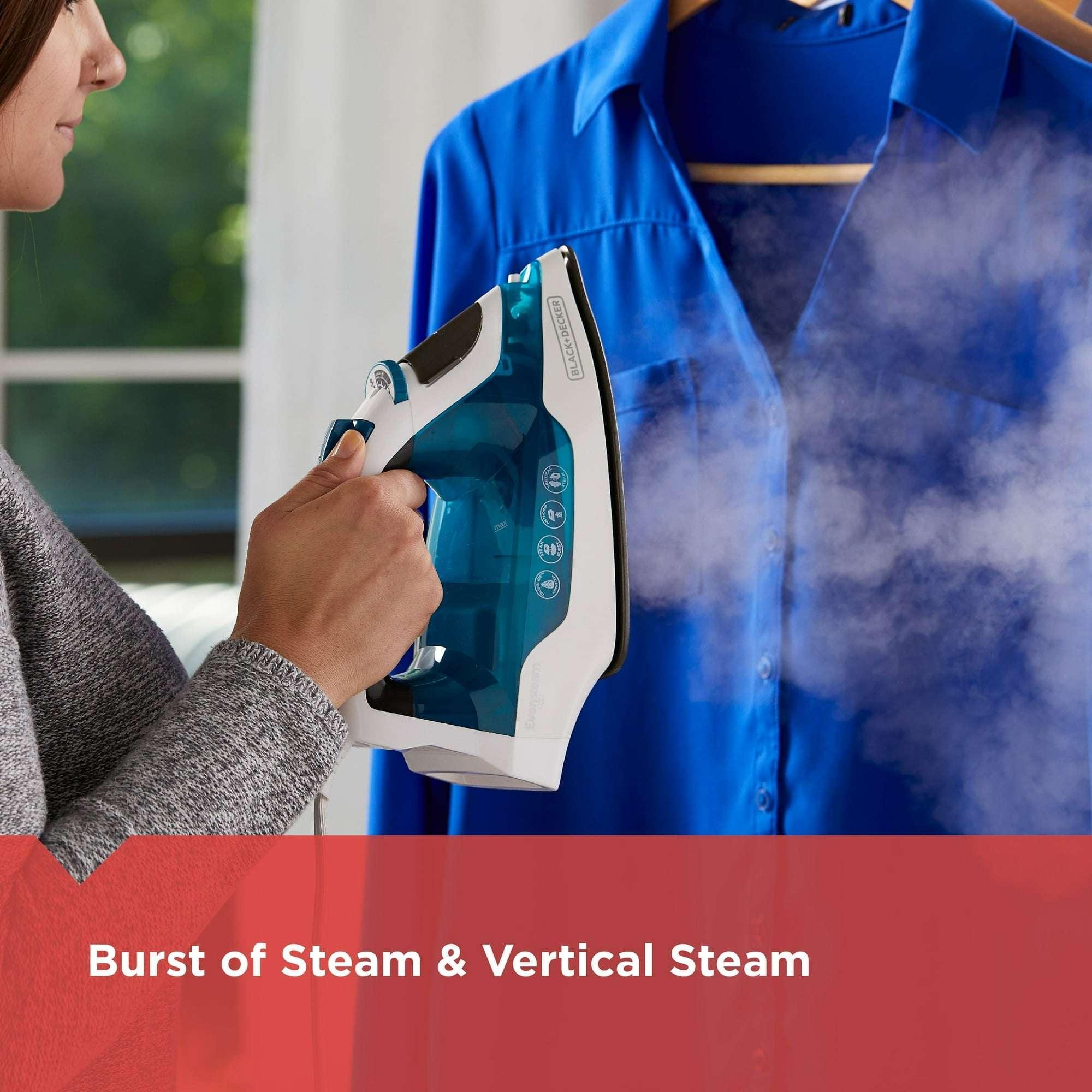 BLACK+DECKER Easy Steam Compact Iron, True-Glide Non-Stick Soleplate, Vertical Steam - Image 6