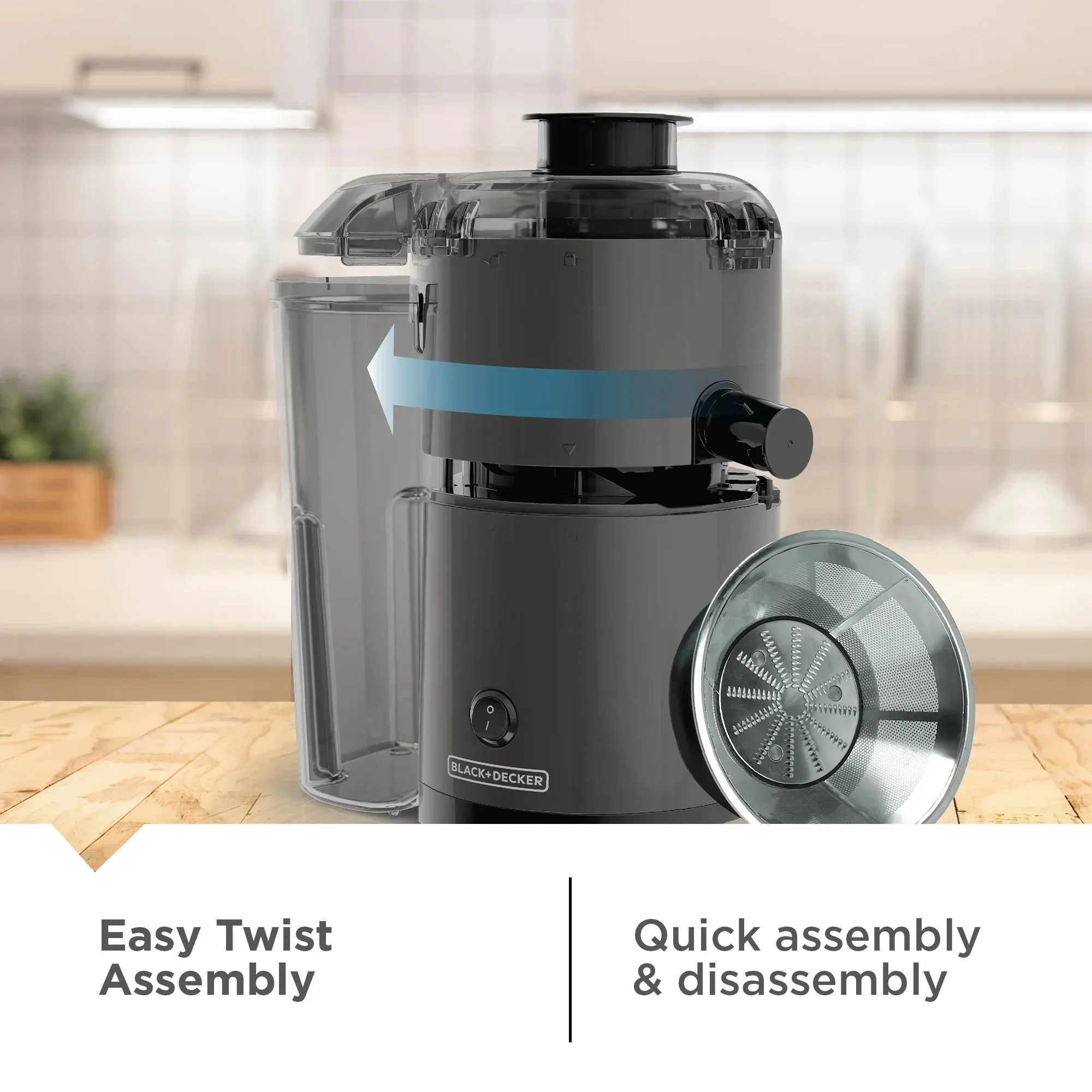 BLACK+DECKER Fruit & Vegetable Juicer Extractor, 400-Watt, Quiet, Black Plastic - Image 4