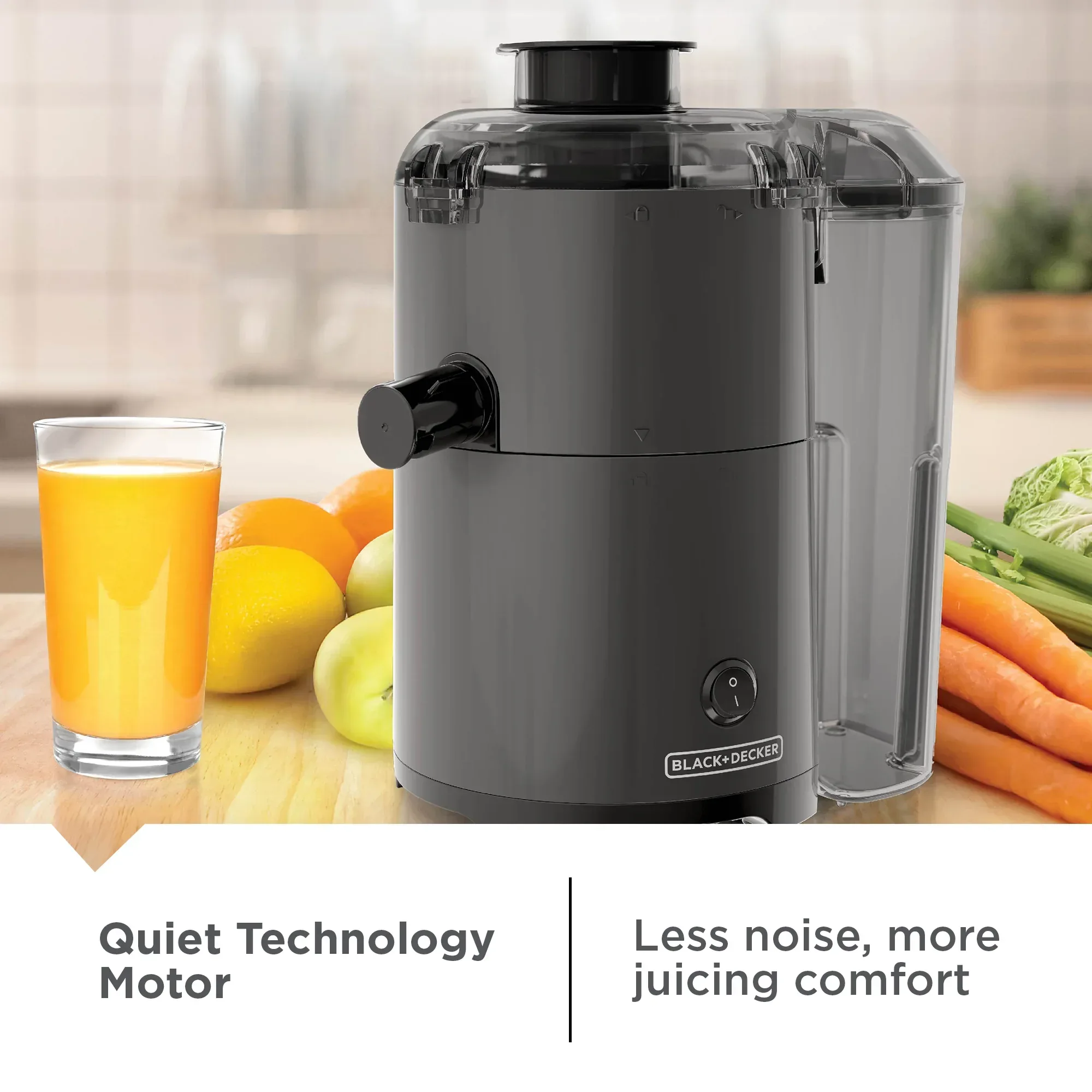 BLACK+DECKER Fruit & Vegetable Juicer Extractor, 400-Watt, Quiet, Black Plastic - Image 5