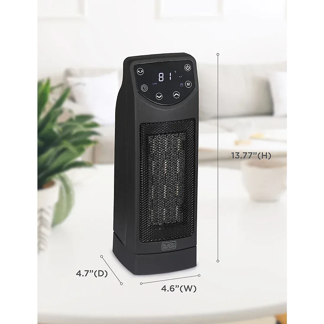 BLACK+DECKER Oscillating Ceramic Desktop Heater with Remote, 1500W Space Heater and Fan Combo - Image 3