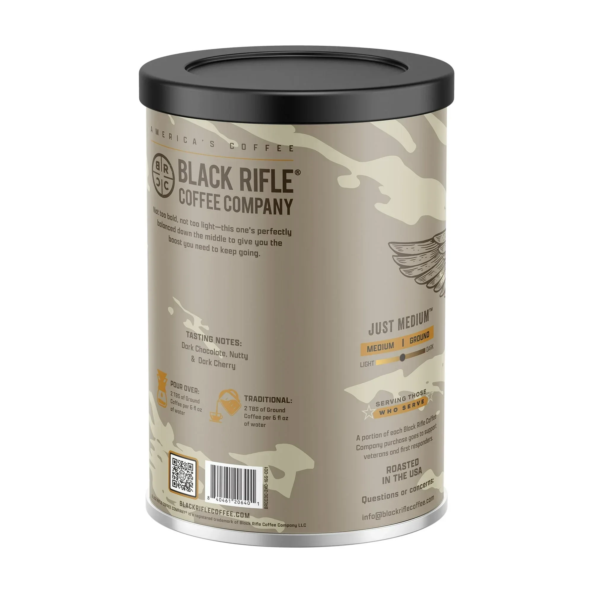 Black Rifle Coffee Company Just Medium™, Medium Roast, Ground Coffee Canister, 16oz - Image 3