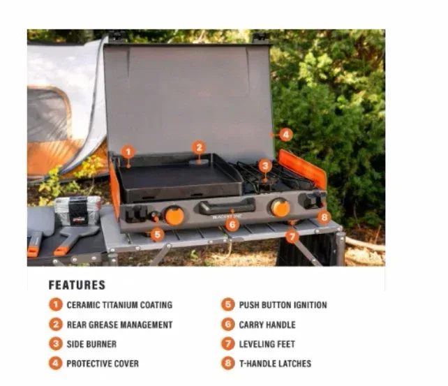 Blackstone Adventure Ready 14” Propane Camping Griddle with Side Burner - Image 5