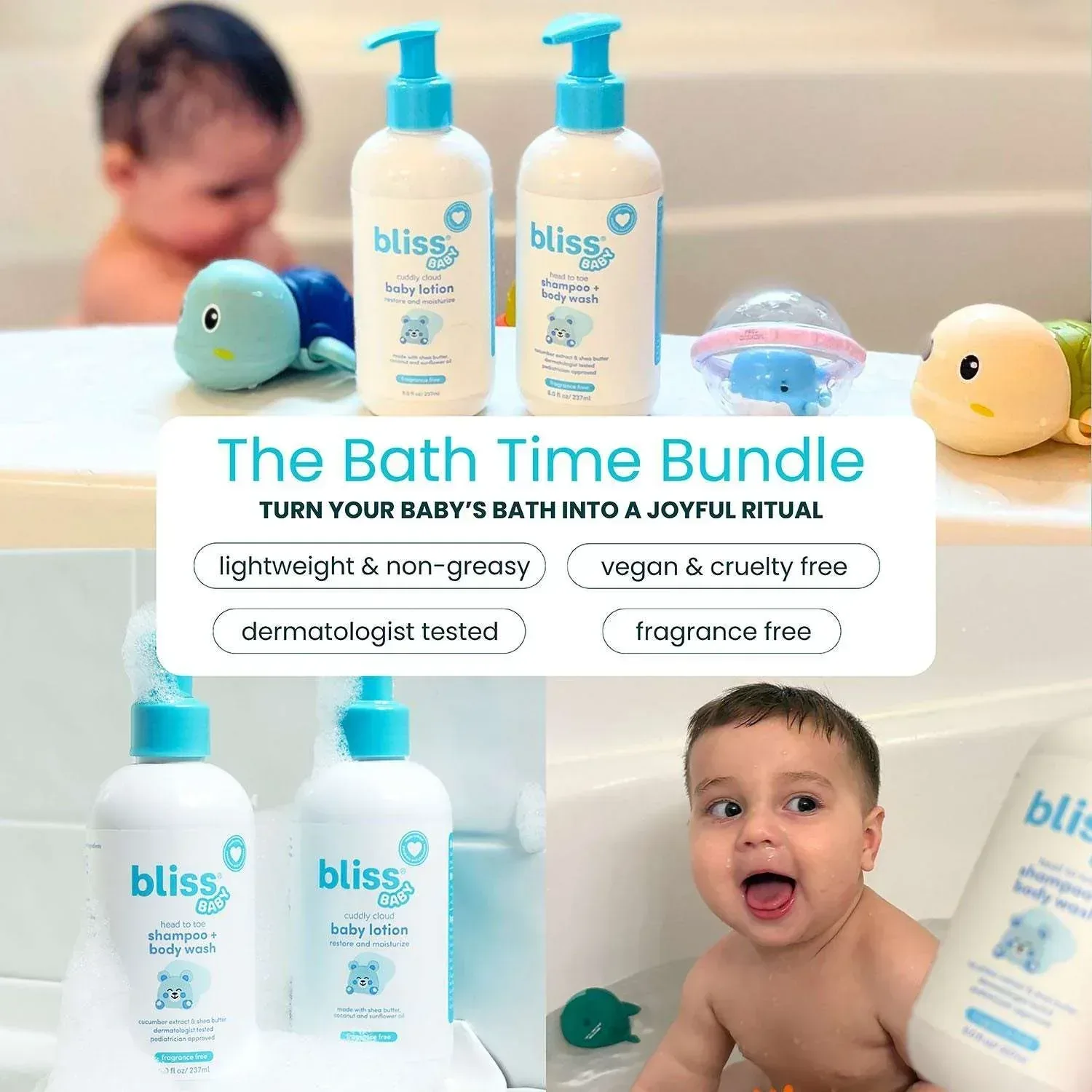 Bliss Baby Bath Bundle, 2-in-1 Shampoo + Body Wash & Lotion, 8 fl. oz., 2 pk. - Image 2