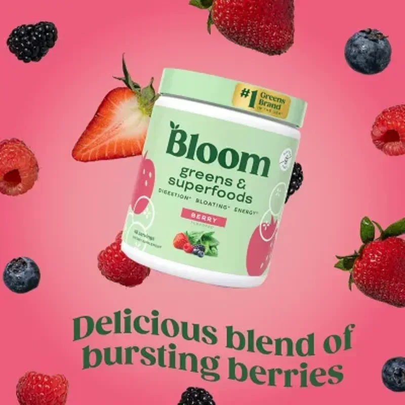 Bloom Nutrition Greens & Superfoods Powder, Berry (48 Servings, 9.2 Oz.) - Image 3