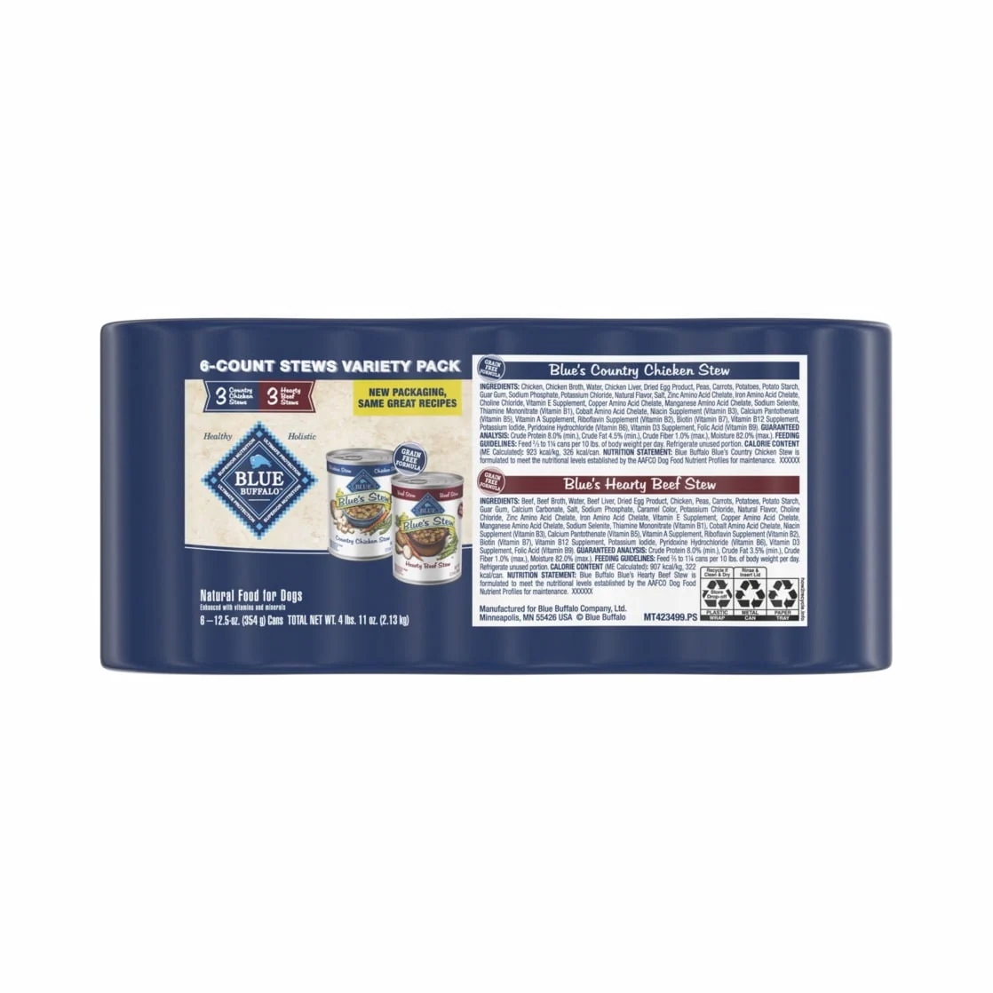 Blue Buffalo Blue's Stew Natural Wet Dog Food, Hearty Beef & Country Chicken Variety Pack - Image 2