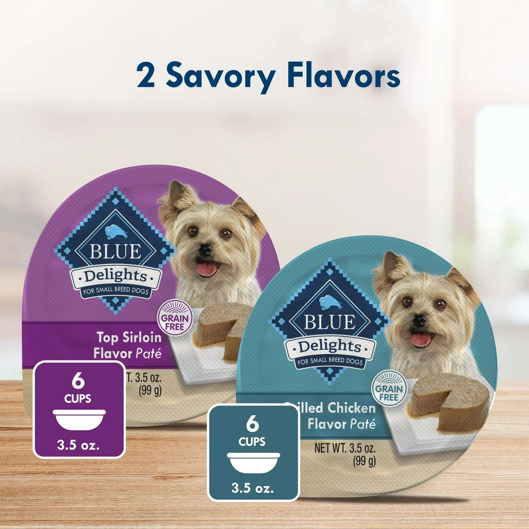 Blue Buffalo Delights Small Breed Natural Wet Dog Food Variety Pack, 3.5-oz. Cups, 12 Count - Image 3