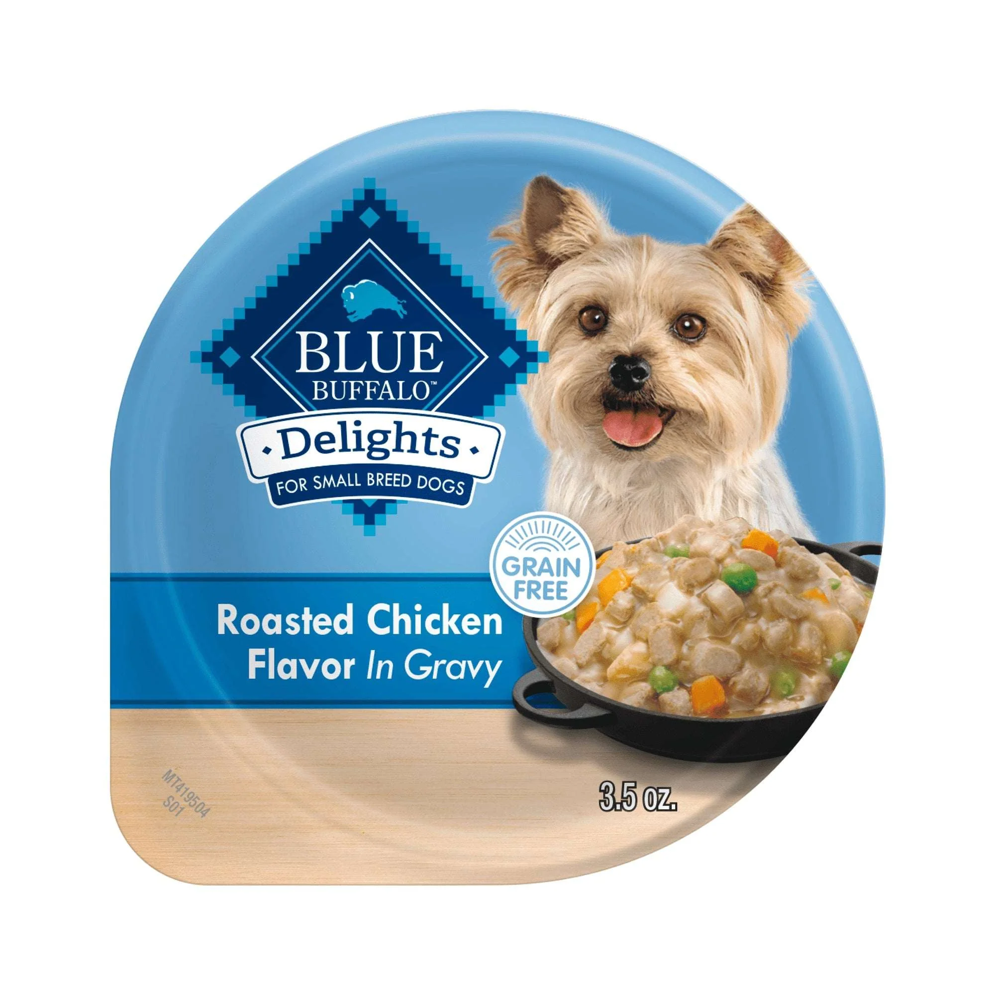 Blue Buffalo Delights Small Breed Roasted Chicken Flavor in Hearty Gravy Wet Dog Food for Adult Dogs, Grain-Free, 3.5 oz. Cup - Image 2
