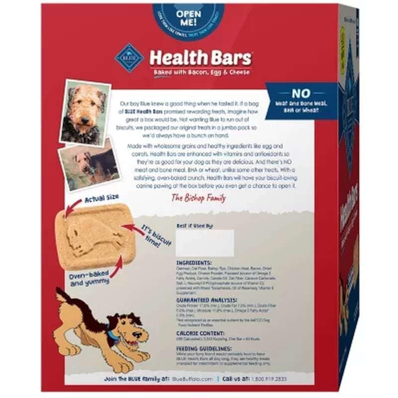 BLUE Buffalo Health Bars Crunchy Dog Treat Biscuits, Bacon, Egg & Cheese (5 Lbs.) - Image 2