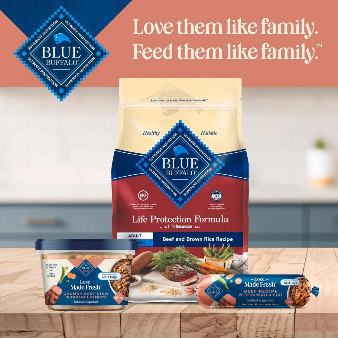 Blue Buffalo Love Made Fresh Dog Food, Refrigerated, Beef Recipe, 1-lb Roll - Image 11