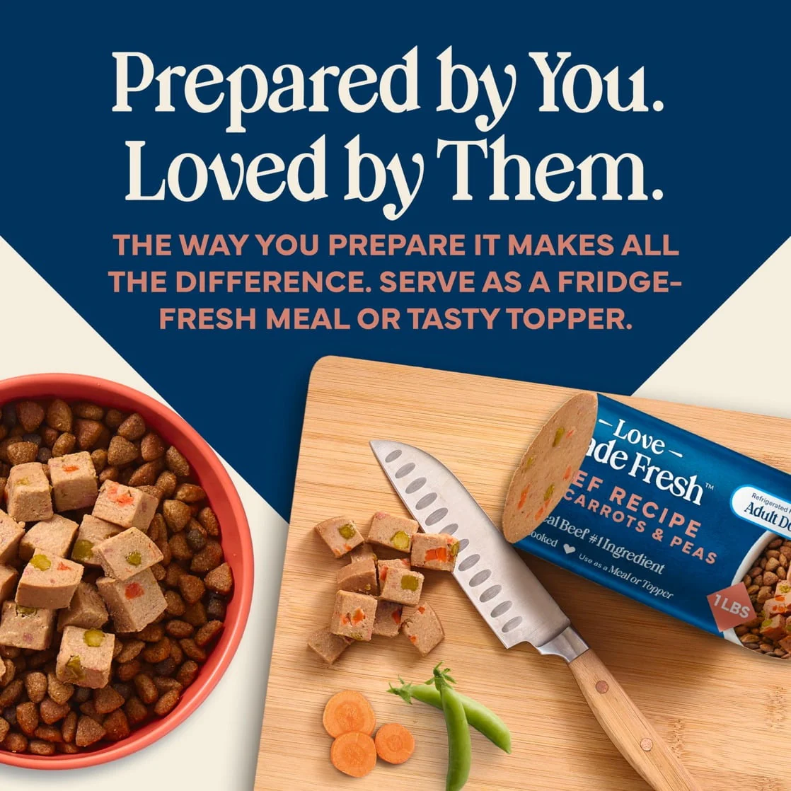 Blue Buffalo Love Made Fresh Dog Food, Refrigerated, Beef Recipe, 1-lb Roll - Image 4