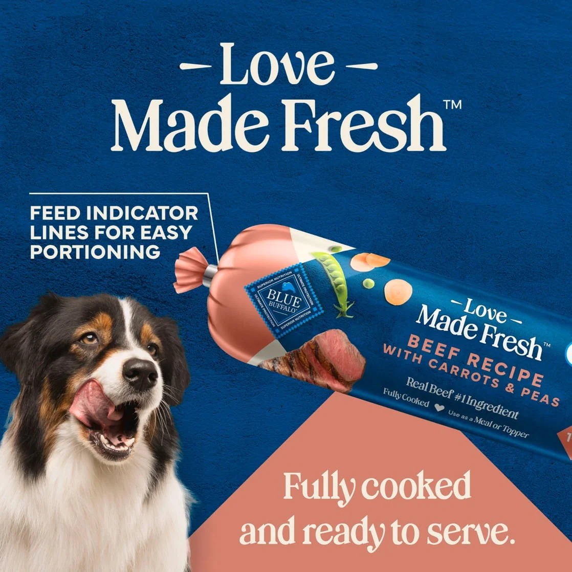 Blue Buffalo Love Made Fresh Dog Food, Refrigerated, Beef Recipe, 1-lb Roll - Image 9