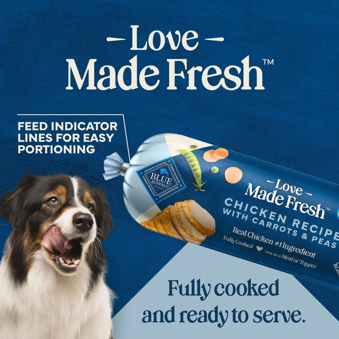 Blue Buffalo Love Made Fresh Dog Food, Refrigerated, Chicken Recipe, 5lb Roll - Image 4