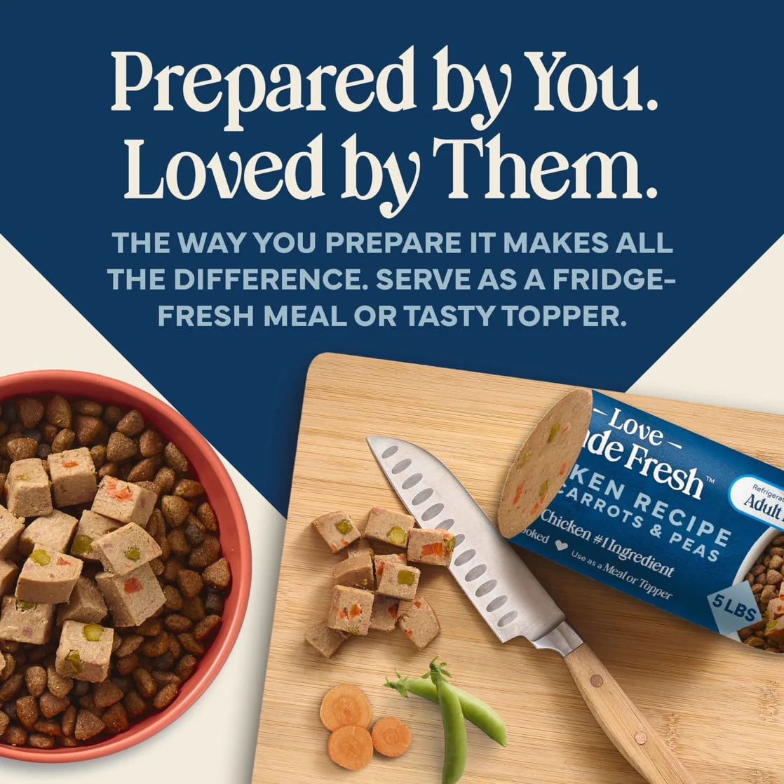 Blue Buffalo Love Made Fresh Dog Food, Refrigerated, Chicken Recipe, 5lb Roll - Image 9