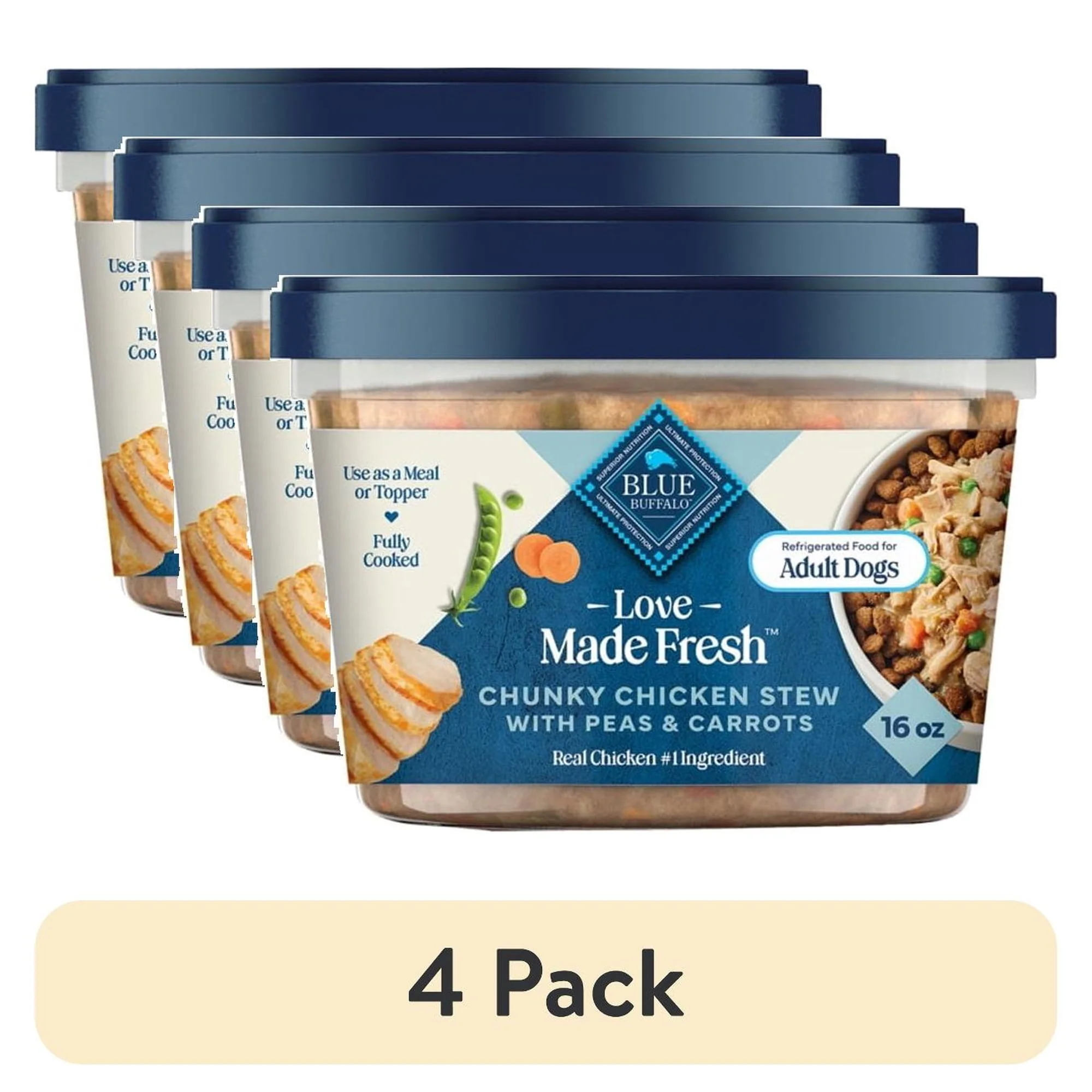 Blue Buffalo Love Made Fresh Dog Food, Refrigerated, Chunky Chicken Stew, 1-lb Tub - Image 12