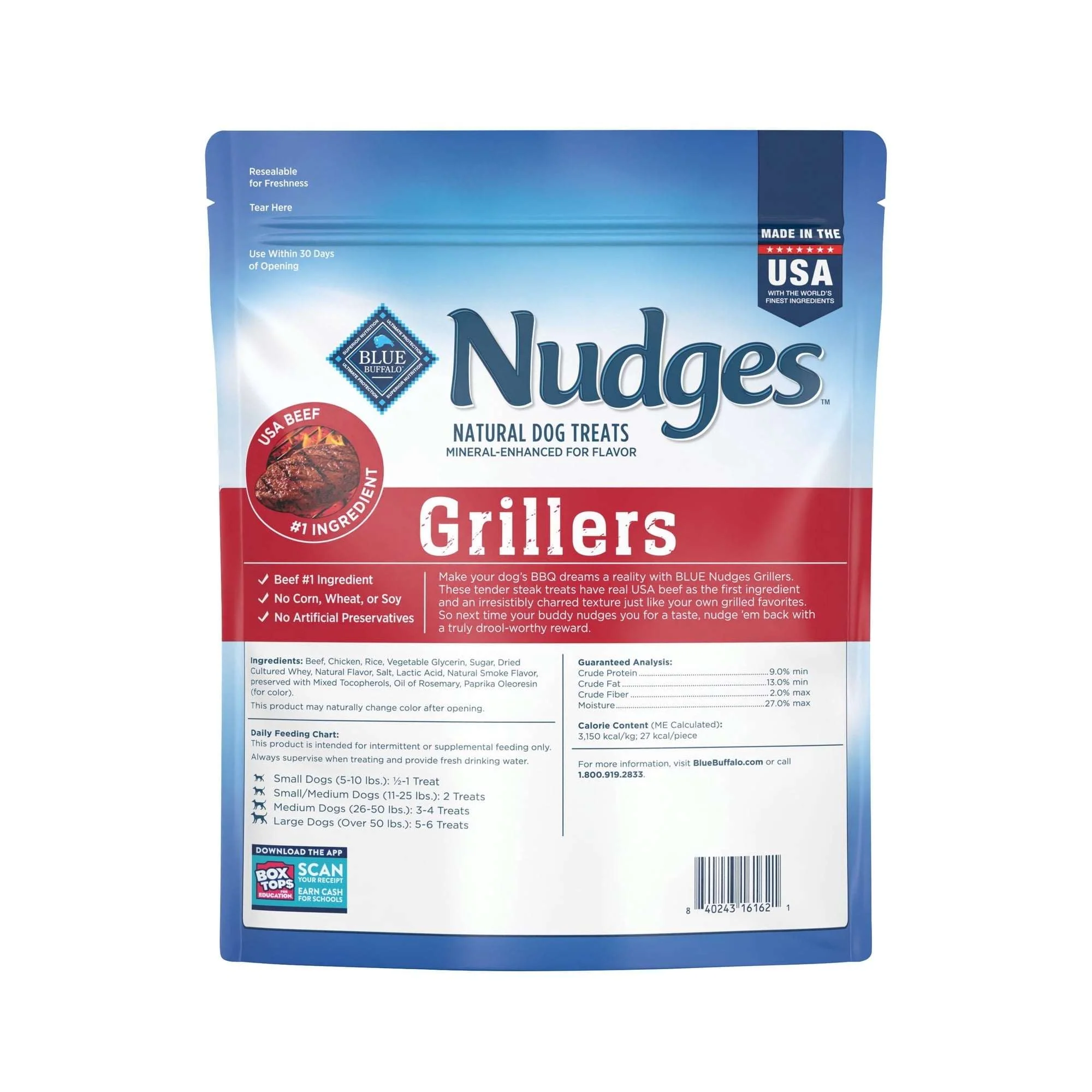 Blue Buffalo Nudges Grillers, Natural Dog Treats, Steak, 12oz Bag - Image 15