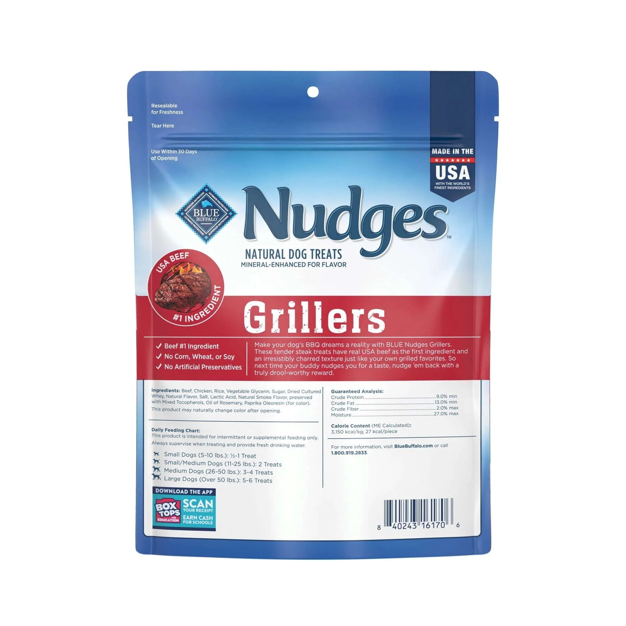 Blue Buffalo Nudges Grillers, Natural Dog Treats, Steak, 12oz Bag - Image 2