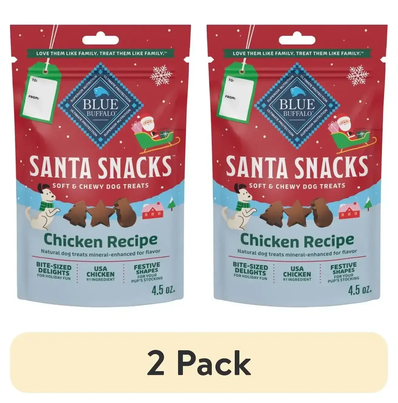 Blue Buffalo Santa Snacks Soft-Moist Dog Bits for Training, Chicken, 4.5-oz. Bag - Image 10