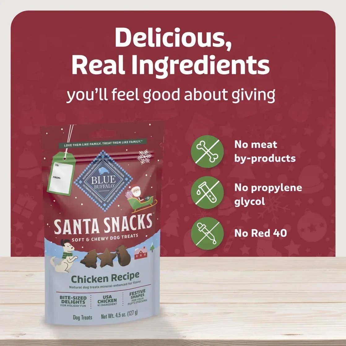 Blue Buffalo Santa Snacks Soft-Moist Dog Bits for Training, Chicken, 4.5-oz. Bag - Image 14