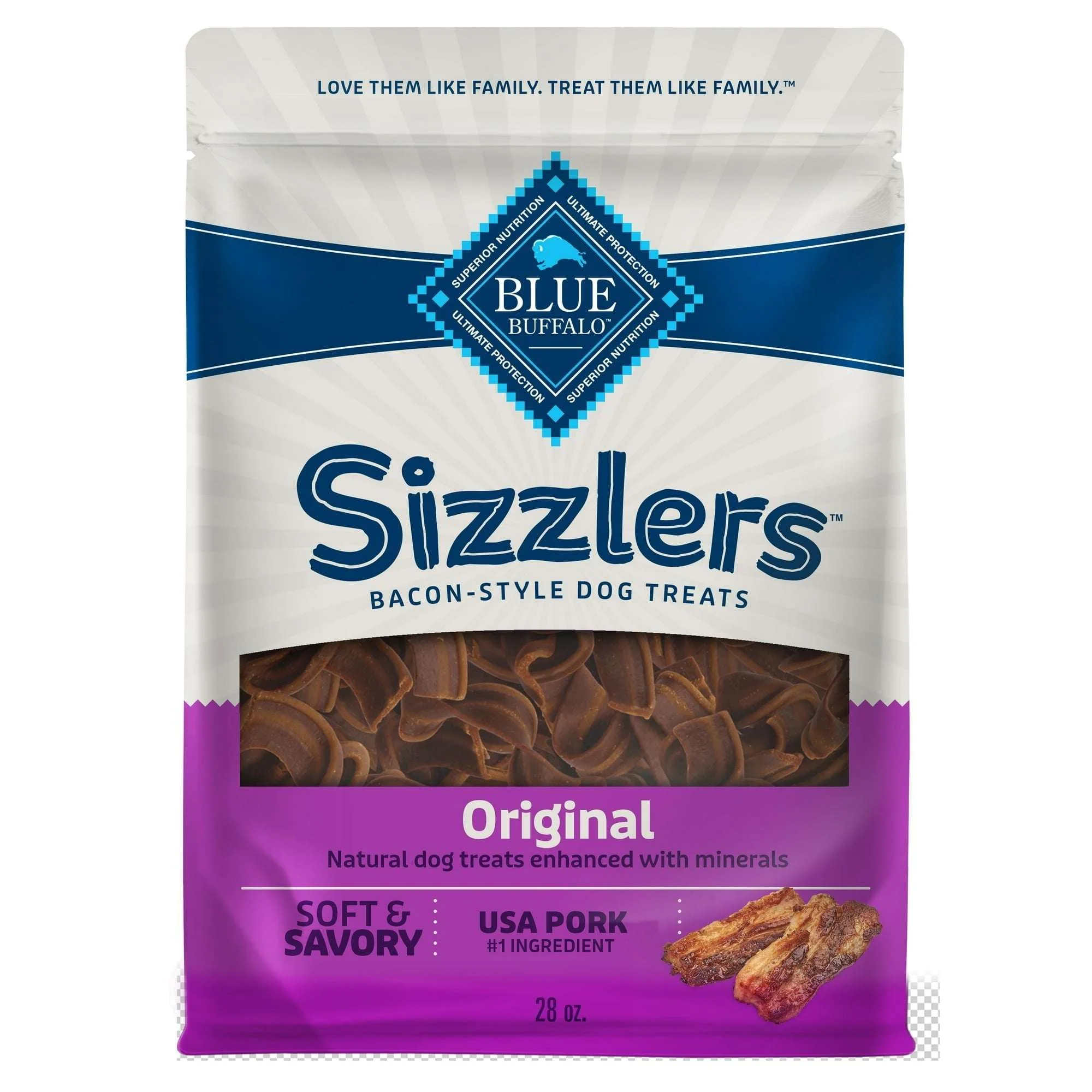 Blue Buffalo Sizzlers Bacon-Style Dog Treats with Real Pork, Original Flavor, 6-oz. - Image 13