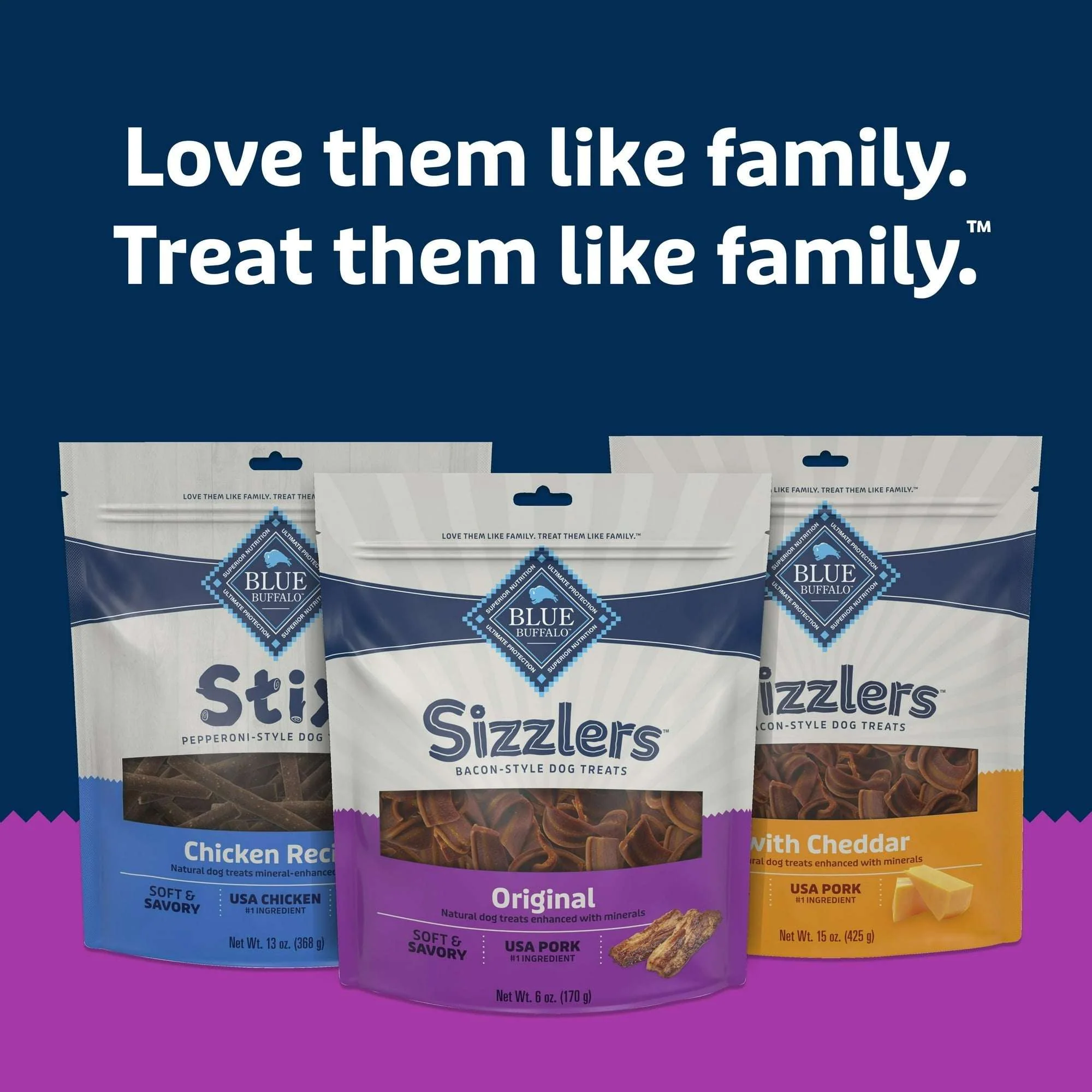 Blue Buffalo Sizzlers Bacon-Style Dog Treats with Real Pork, Original Flavor, 6-oz. - Image 3