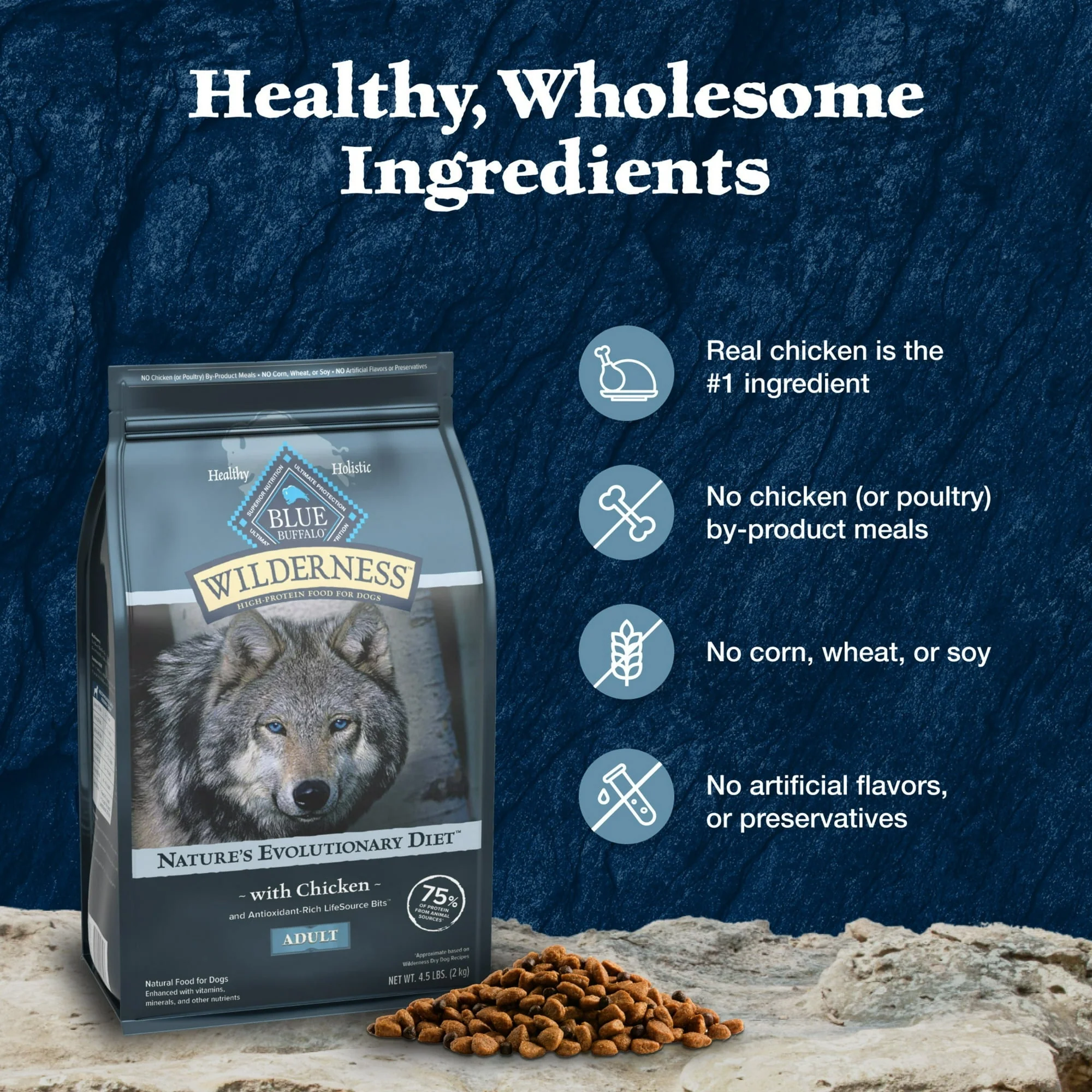 Blue Buffalo Wilderness Natural Dry Dog Food Plus Wholesome Grains, Chicken - Image 15