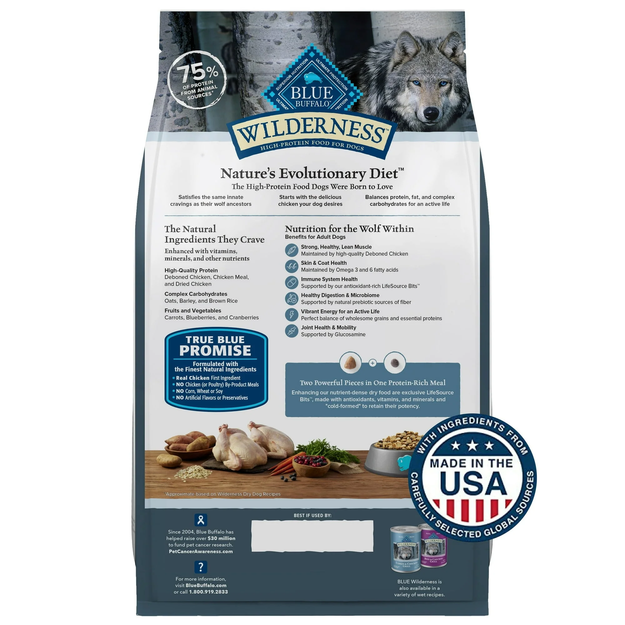 Blue Buffalo Wilderness Natural Dry Dog Food Plus Wholesome Grains, Chicken - Image 29