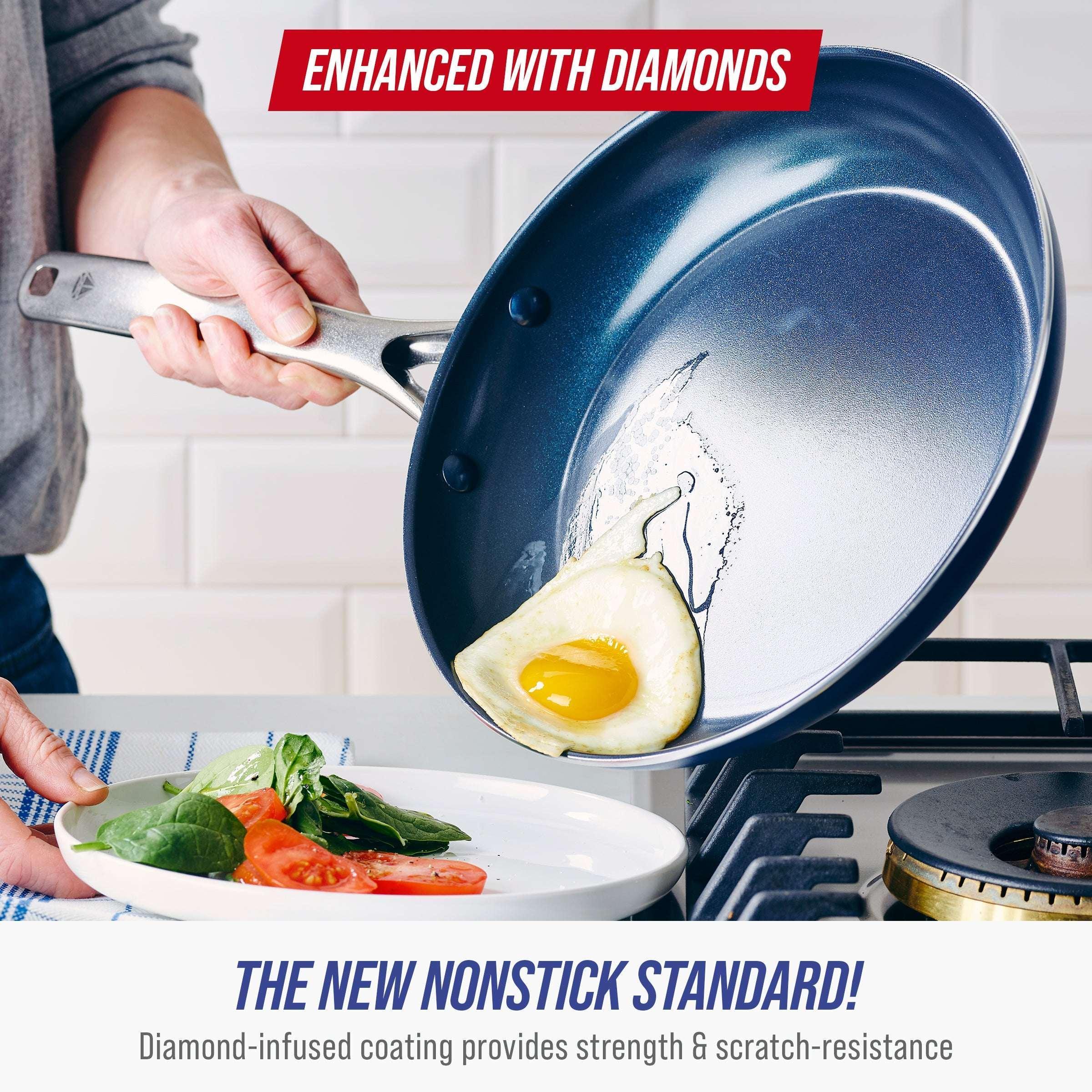 Blue Diamond 12-Piece Ceramic Nonstick Cookware Set – Toxin-Free, Dishwasher Safe, Oven Safe, Nonstick - Image 3