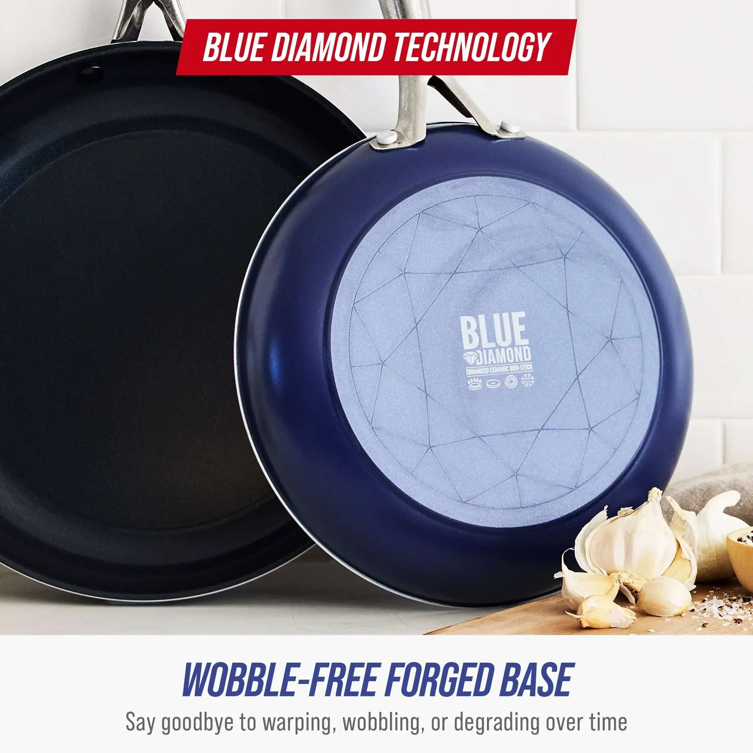 Blue Diamond 12-Piece Ceramic Nonstick Cookware Set – Toxin-Free, Dishwasher Safe, Oven Safe, Nonstick - Image 6