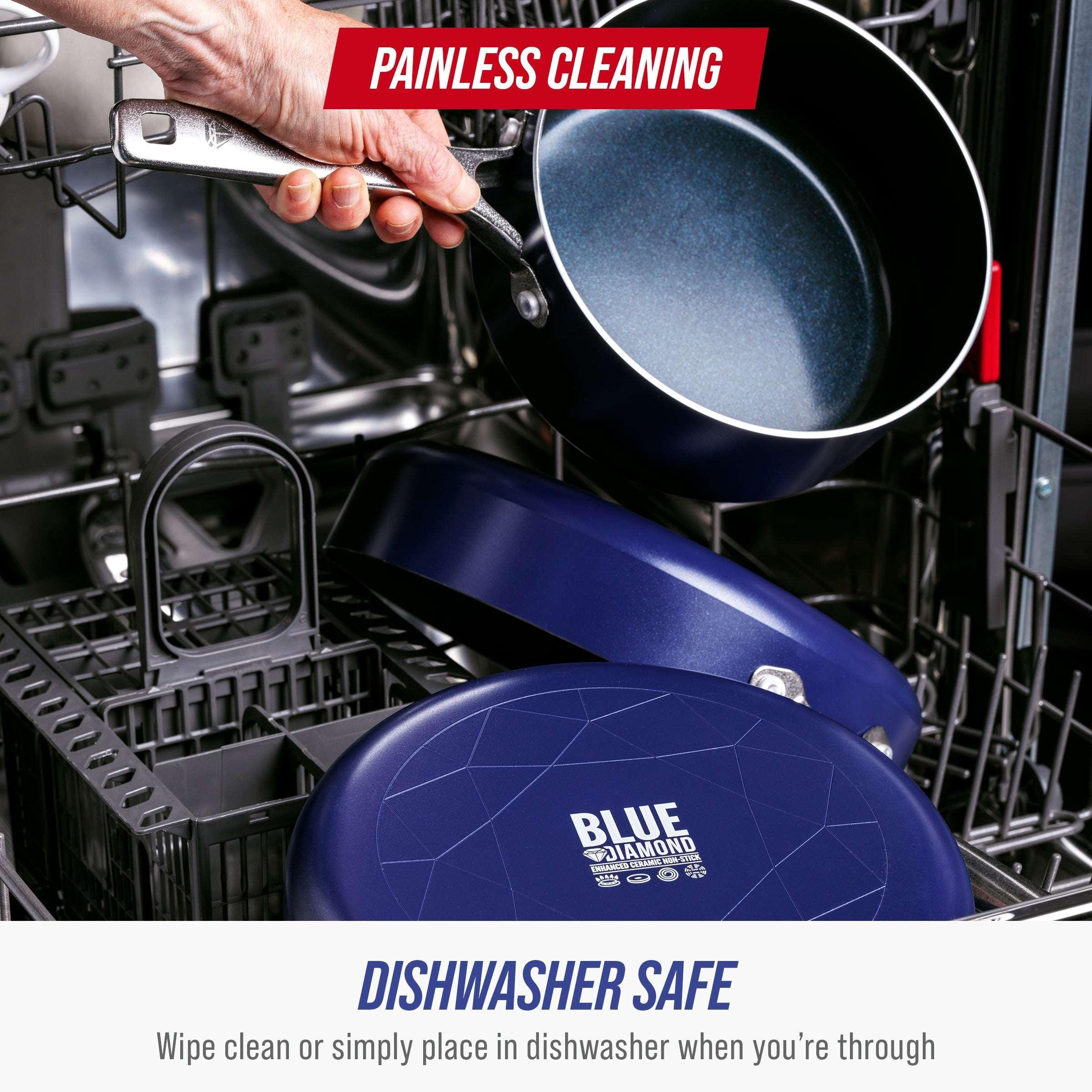 Blue Diamond 12-Piece Ceramic Nonstick Cookware Set – Toxin-Free, Dishwasher Safe, Oven Safe, Nonstick - Image 7