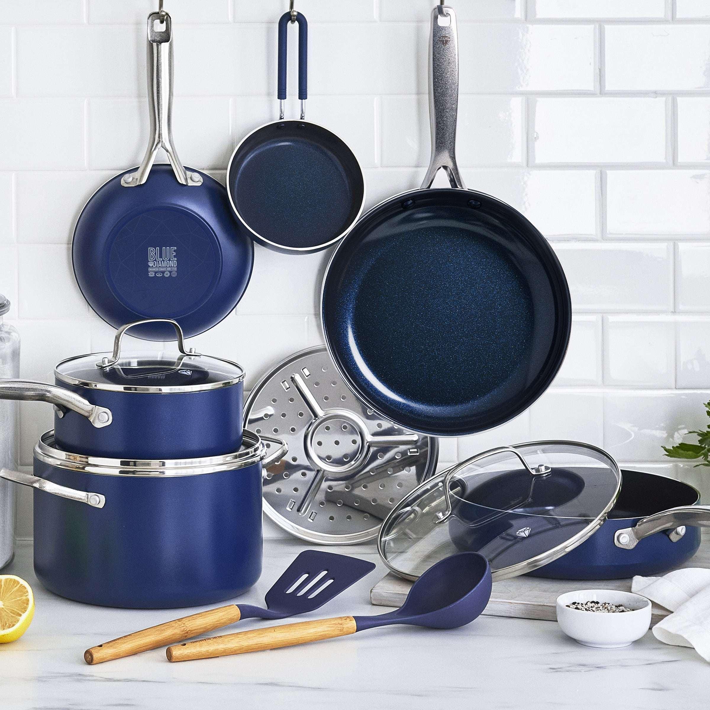 Blue Diamond 12-Piece Ceramic Nonstick Cookware Set – Toxin-Free, Dishwasher Safe, Oven Safe, Nonstick - Image 8