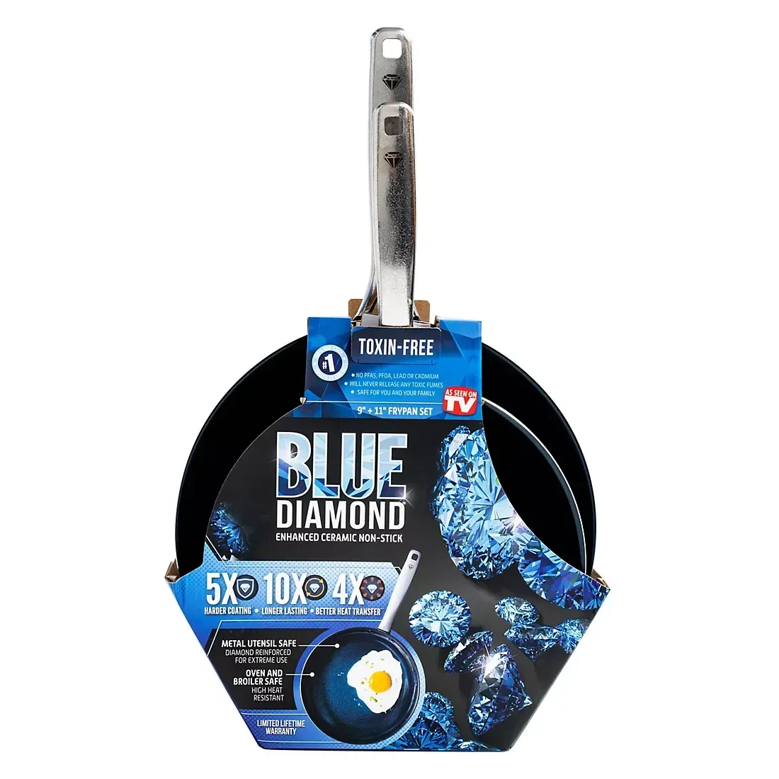 Blue Diamond 9.5" and 11" Non-Stick Frypan Set - Image 2