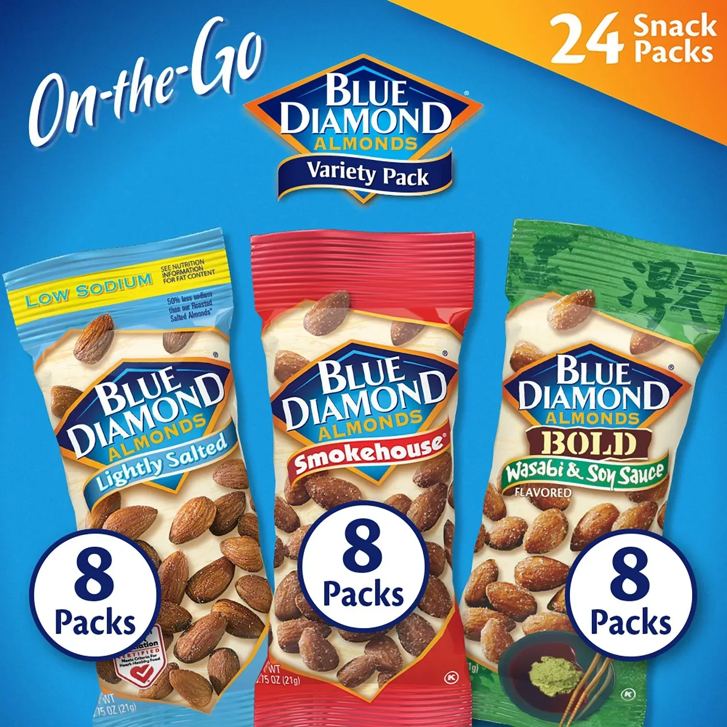 Blue Diamond Almond Variety Pack, .75 oz., 24 pk. - Image 3