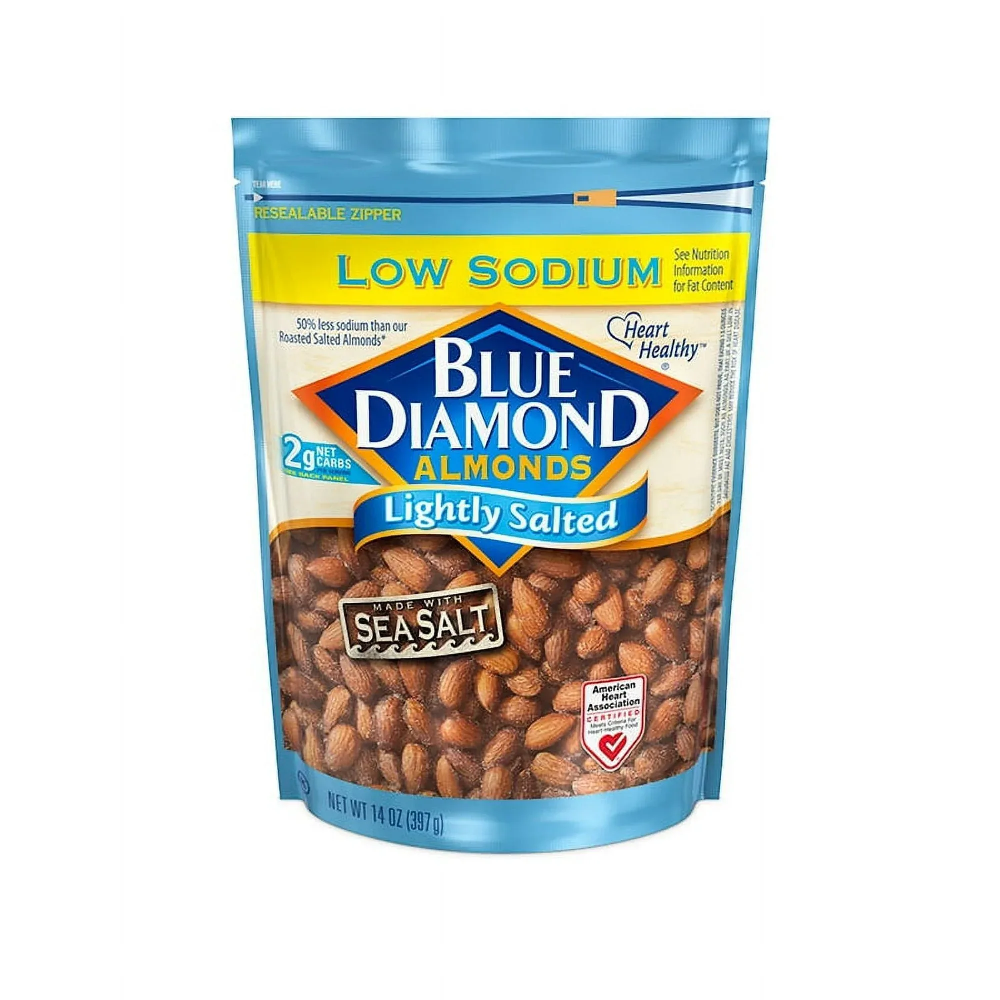 Blue Diamond Almonds, Lightly Salted Low Sodium Snack Nuts For Gluten Free Snacking, 14 oz. - Image 2