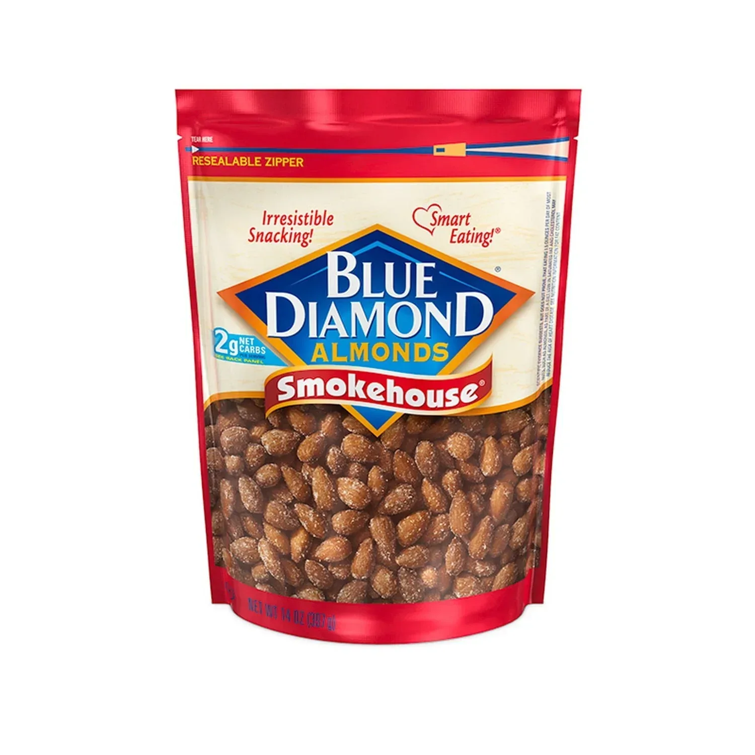 Blue Diamond Almonds, Smokehouse Flavored Snack Nuts Perfect for Snacking, 14oz Resealable Bag - Image 2