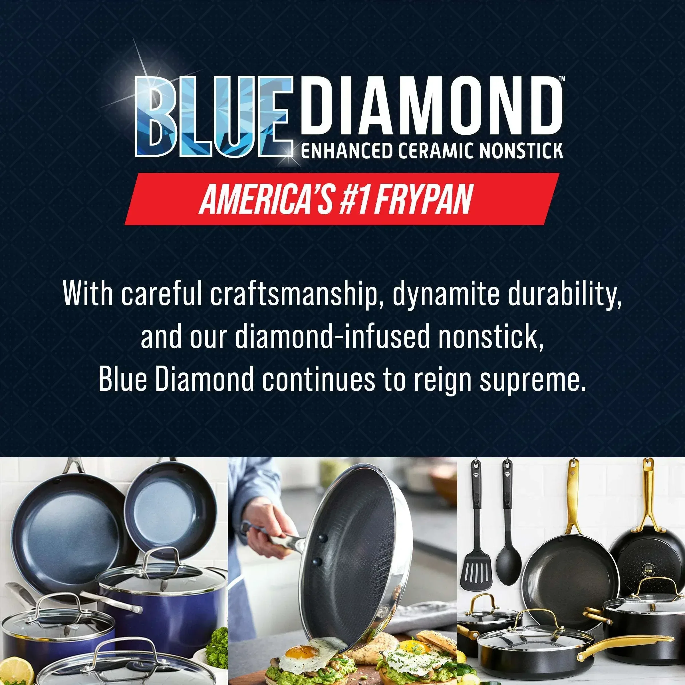 Blue Diamond Diamond Bond 2QT Hybrid Ceramic Nonstick Stainless Steel Saucepan with Lid, Induction - Image 4