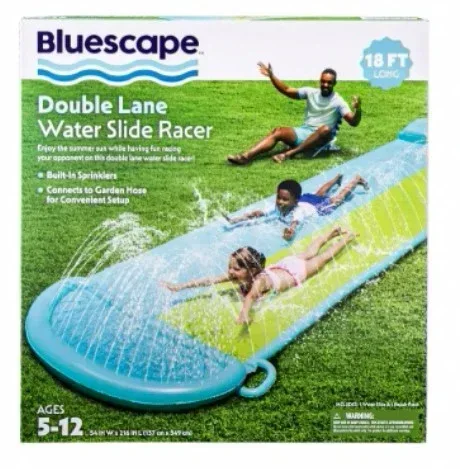Bluescape 18ft Blue Double Lane Water Slide Racer, with Sprinklers, Age 5 to 12, Unisex - Image 6