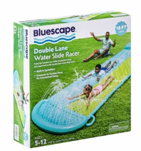 Bluescape 18ft Blue Double Lane Water Slide Racer, with Sprinklers, Age 5 to 12, Unisex - Image 7