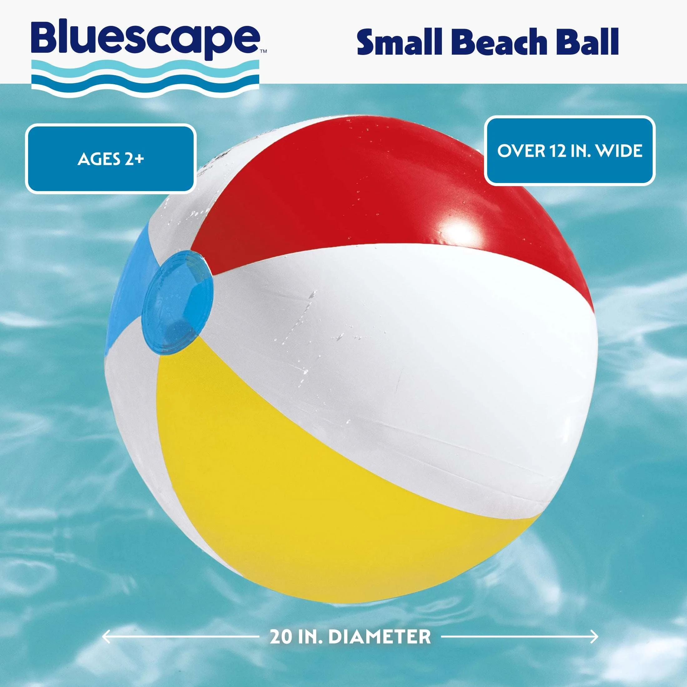 Bluescape Multi-Color Inflatable Pool and Beach Ball 13", Child Unisex, Ages 2+ - Image 3