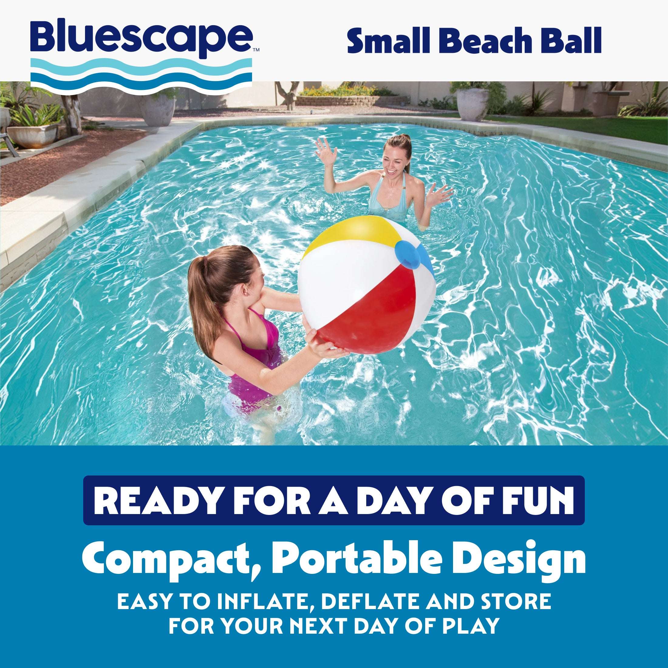 Bluescape Multi-Color Inflatable Pool and Beach Ball 13", Child Unisex, Ages 2+ - Image 6