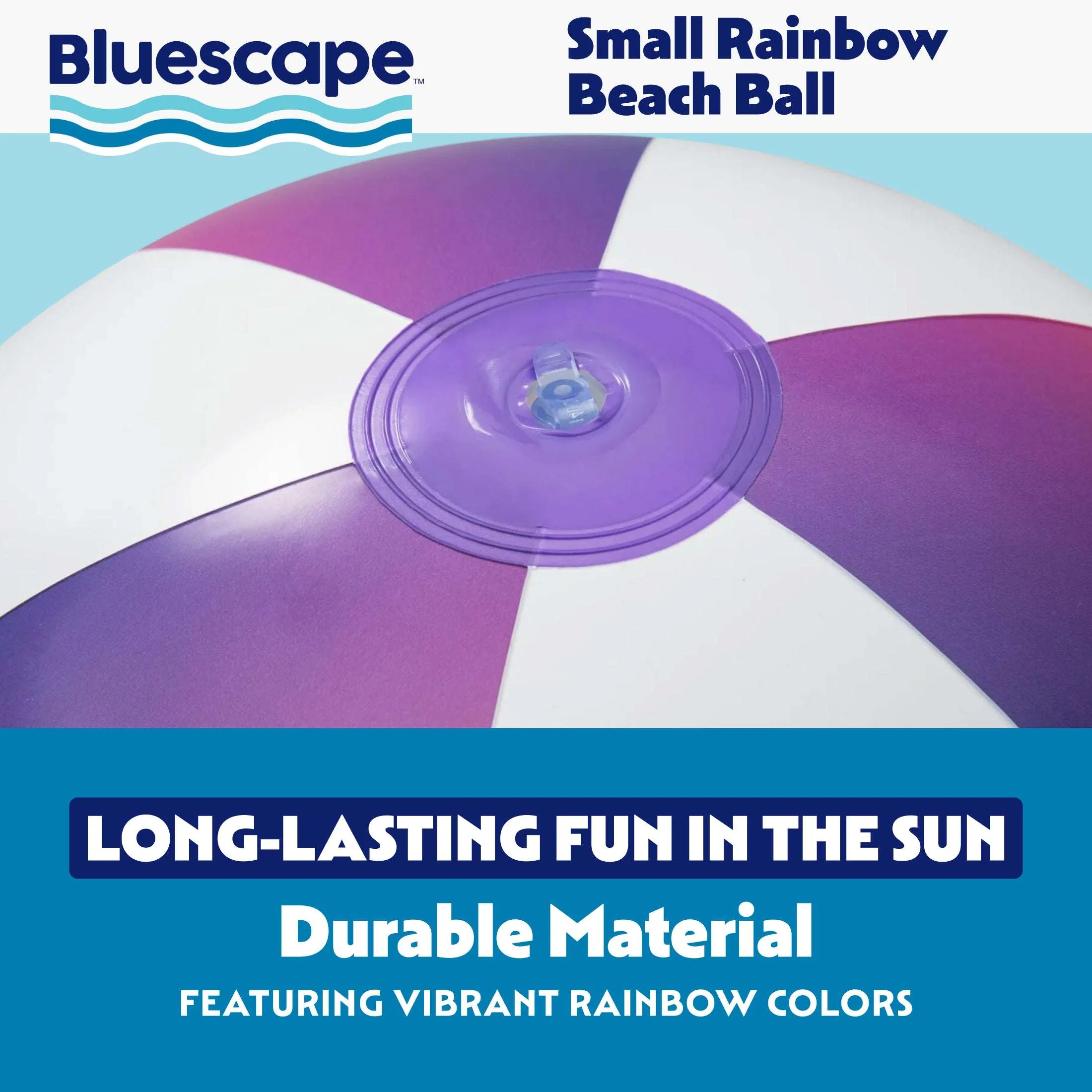 Bluescape Rainbow Inflatable Small Beach Ball 13.5" - Image 3