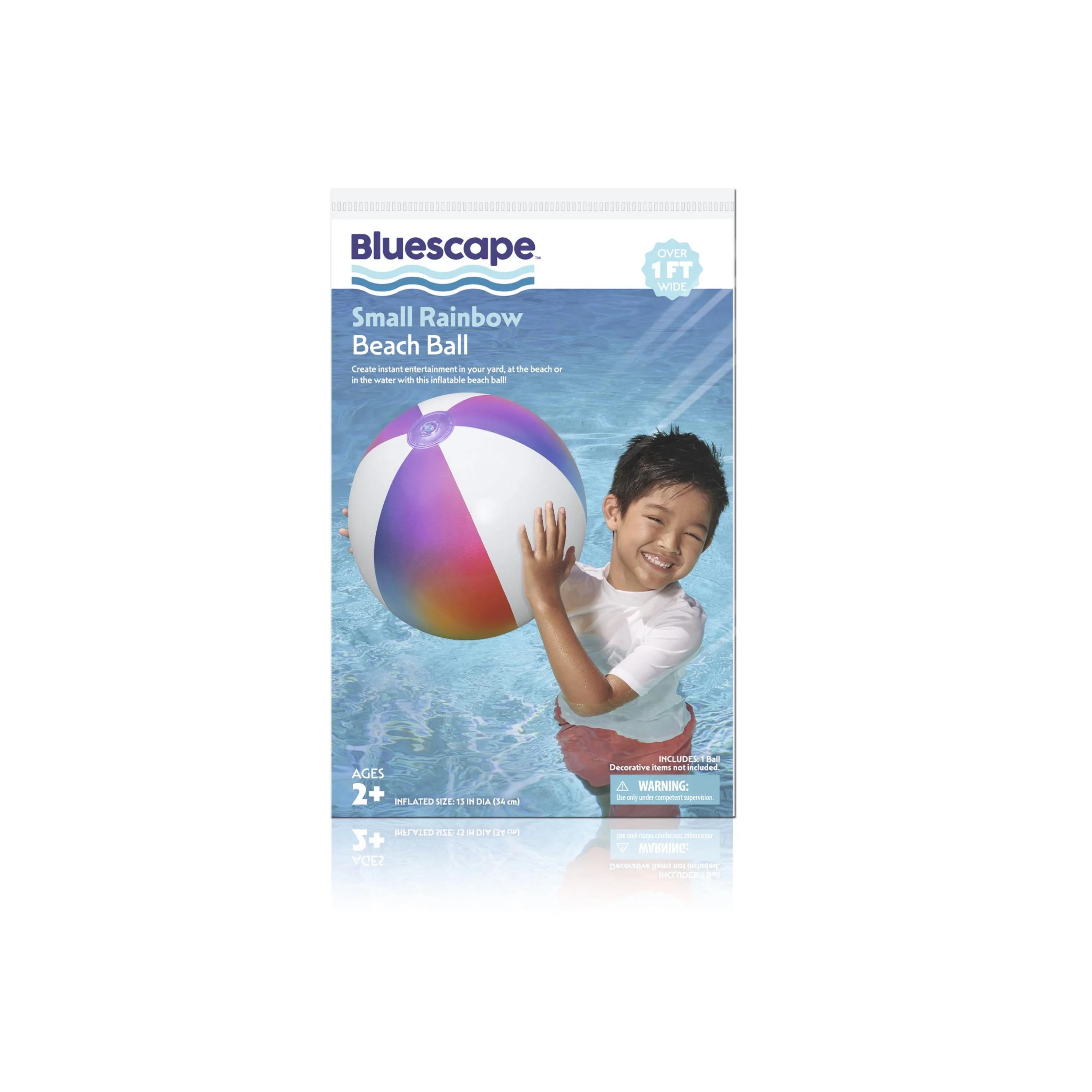 Bluescape Rainbow Inflatable Small Beach Ball 13.5" - Image 5