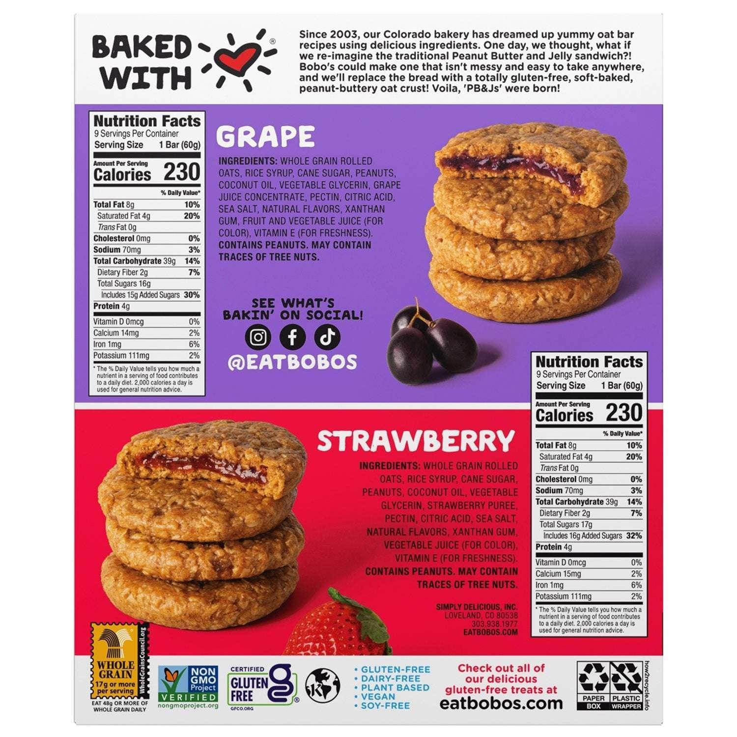Bobo's PB&J Oat Snacks, Variety Pack, 18 pk. - Image 2